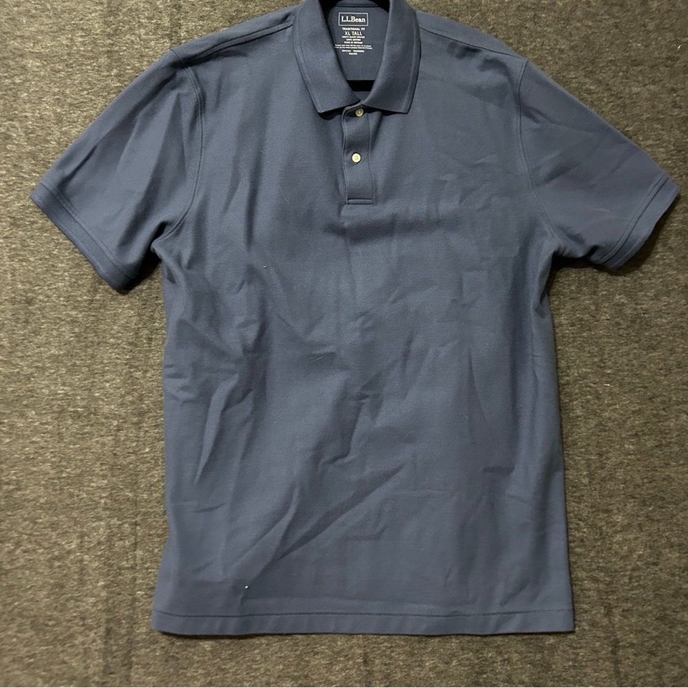 LL BEAN Shirt Mens XL Polo Black Premium Double L Traditional Fit Pocket